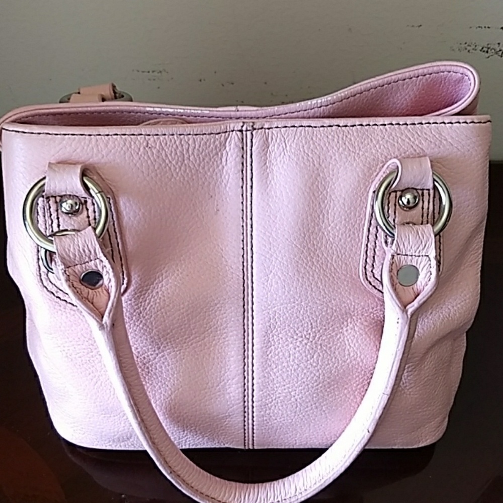 Pink genuine leather purse